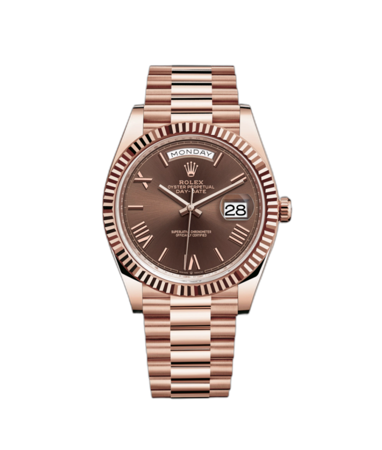 Super Clone Rolex Day-Date Rose Gold - Chocolate Dial