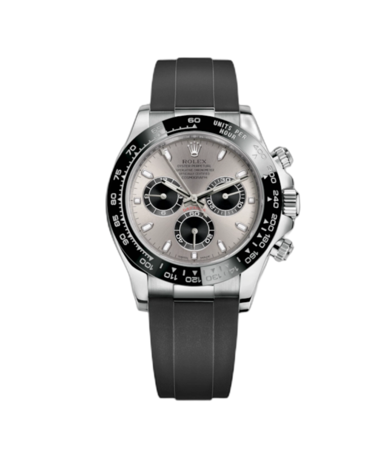Super Clone Rolex Daytona Silver Oysterflex