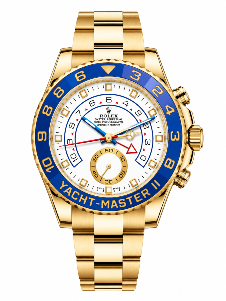 Reduced Rolex Yacht-Master II Yellow Gold Blue Bezel Oyster Bracelet
