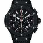 Super Clone Hublot Big Bang Black Carbon Dial Chronograph Rubber Strap