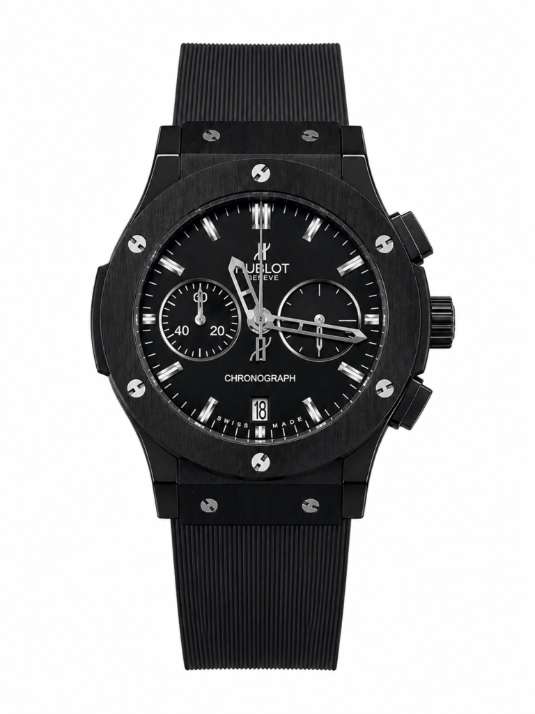 Super Clone Hublot Big Bang Black Ceramic Chronograph Rubber Strap