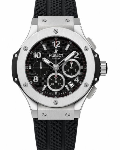 Super Clone Hublot Big Bang Silver Black Carbon Dial Rubber Strap – Swiss SuperClone