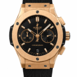 Super Clone Hublot Classic Fusion Rose Gold Black Dial Chronograph Rubber Strap