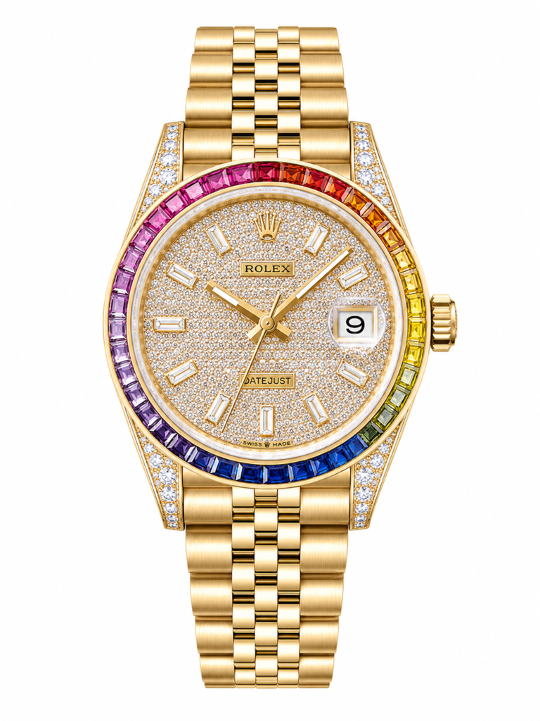 Super Clone Rolex Datejust Rainbow Rose Gold Diamond Dial