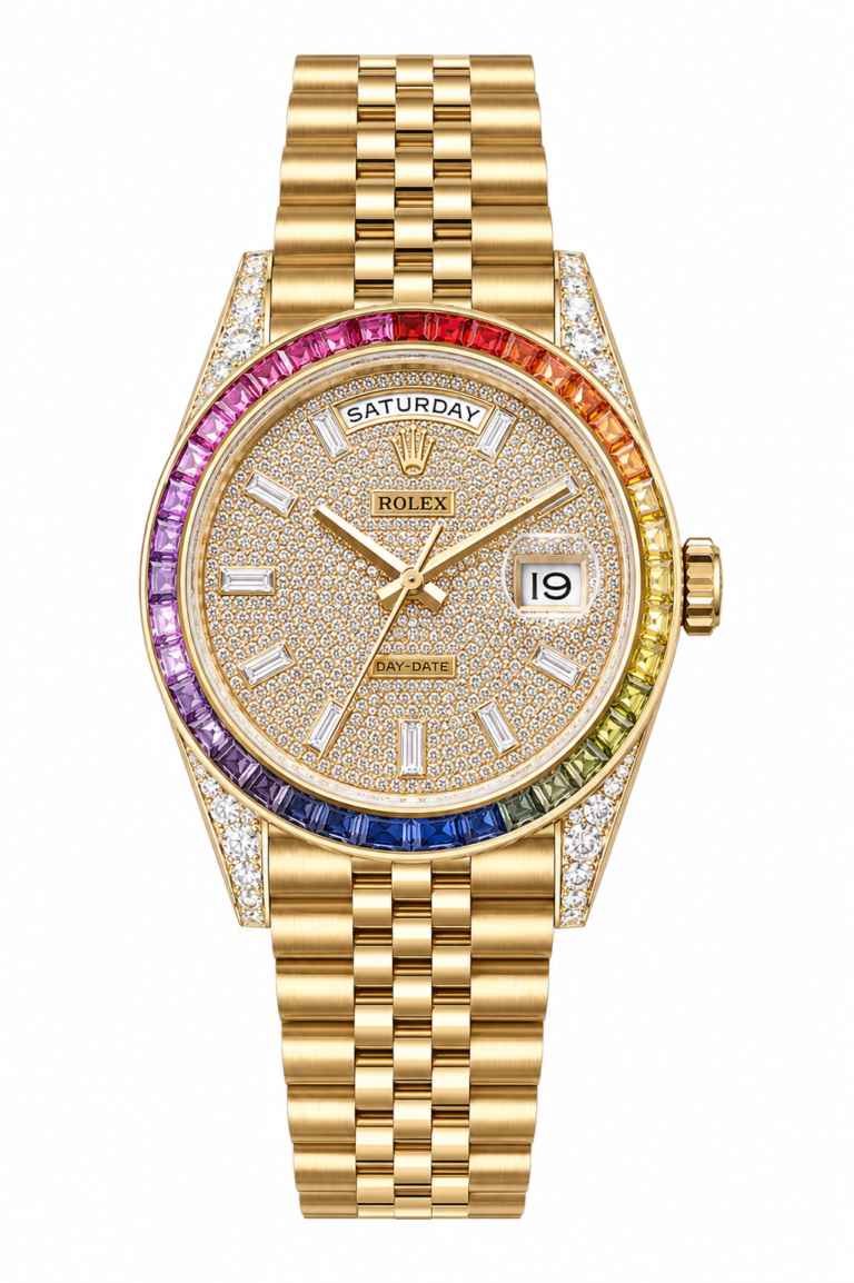 Super Clone Rolex Datejust Rainbow Rose Gold Diamond Dial