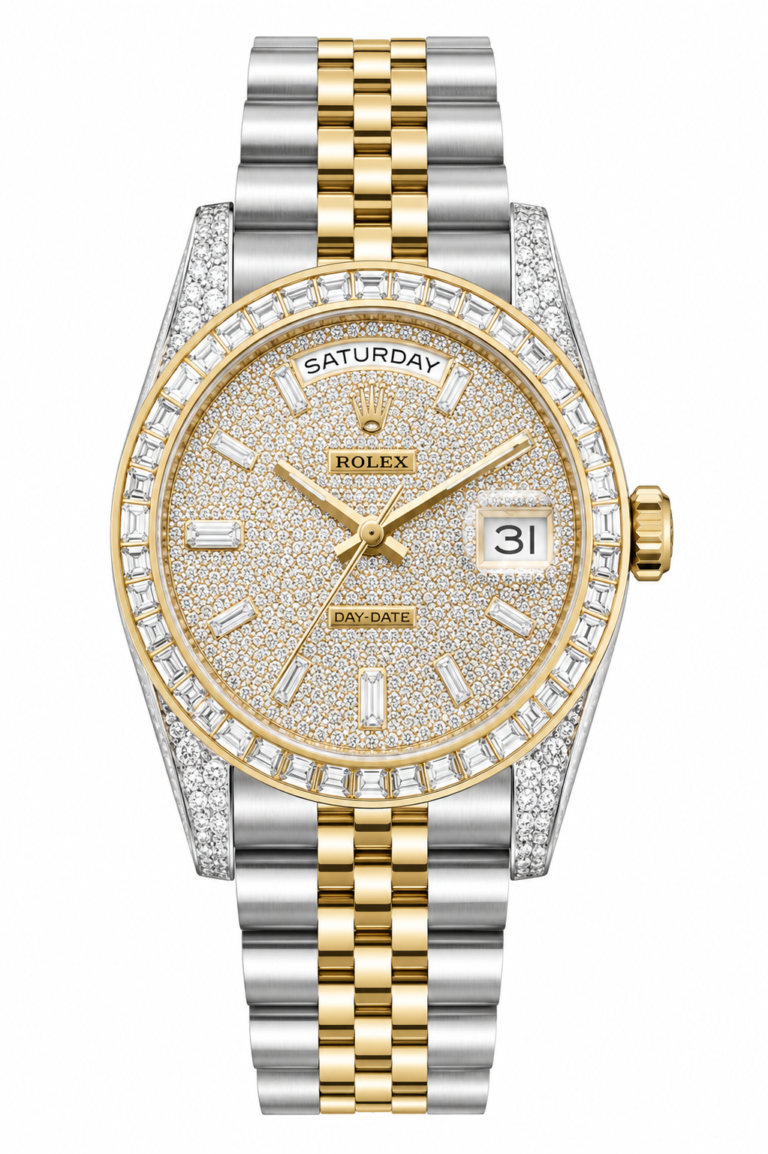 Super Clone Rolex Datejust Two Tone Gold Diamond Dial
