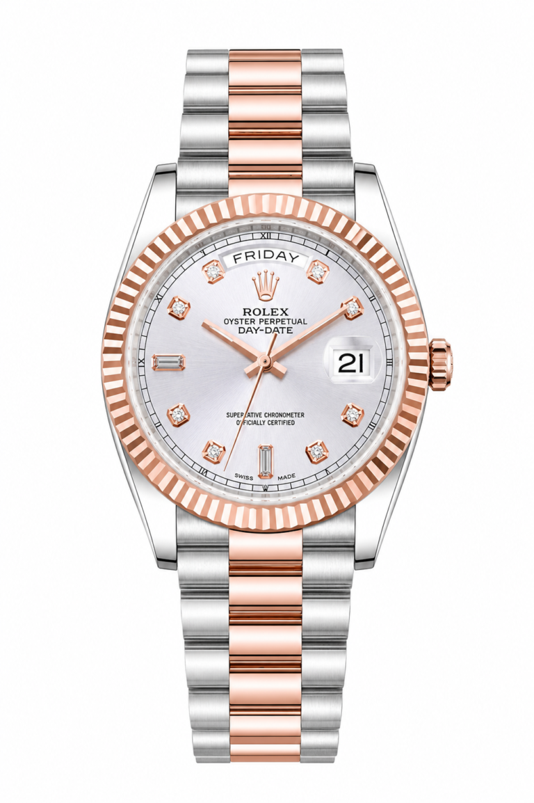 Super Clone Rolex Day-Date Two Tone Silver Rose Dial