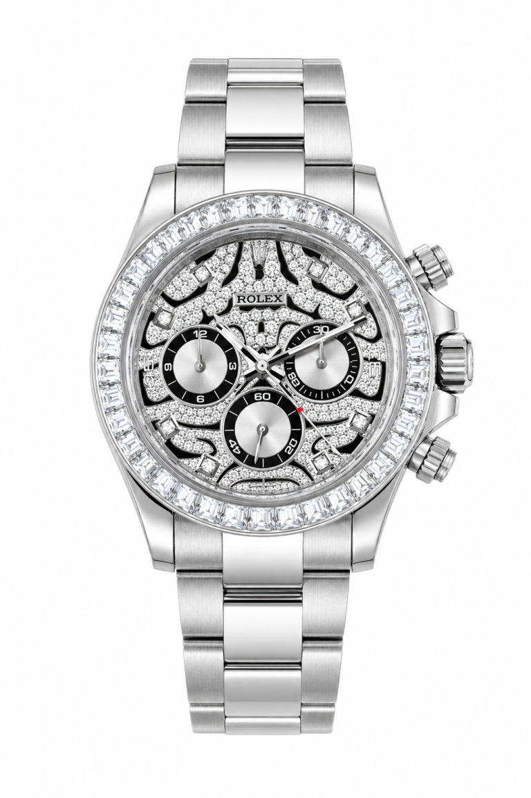 Super Clone Rolex Daytona White Gold Diamond Edition