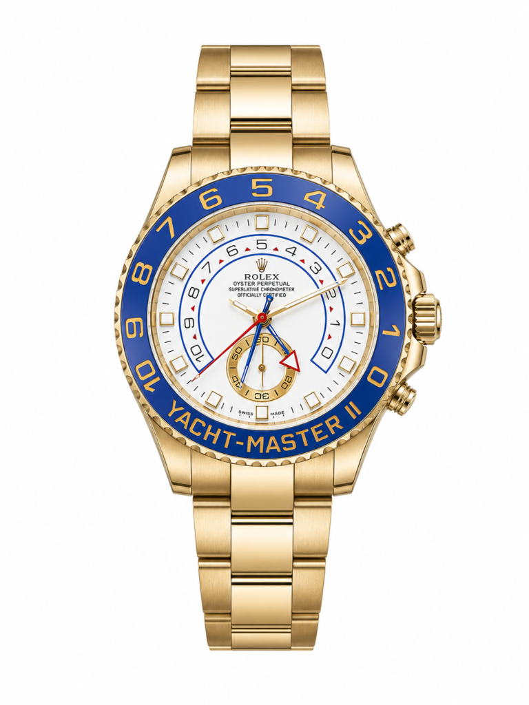 Super Clone Rolex Yacht-Master II Yellow Gold Blue Bezel
