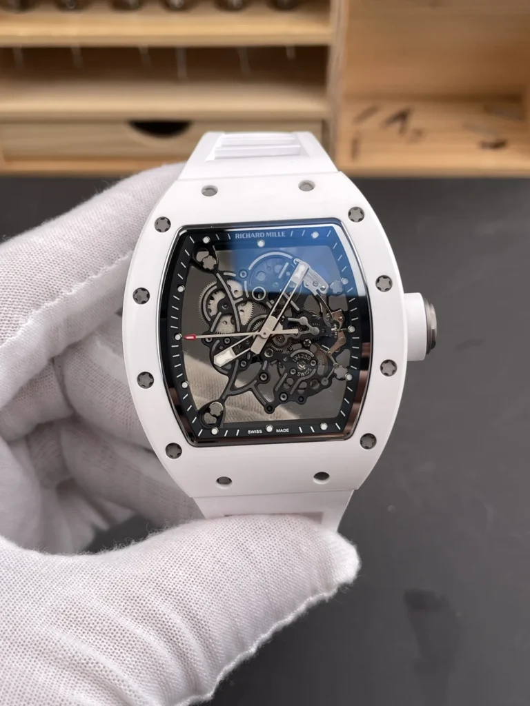 Super Clone Richard Mille RM 55 Richard Mille Manual Winding Bubba Watson 42mm White