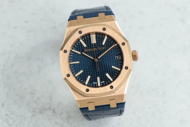 Super Clone Audemars Piguet Royal Oak 15510OR Yellow Gold 41mm Blue Dial