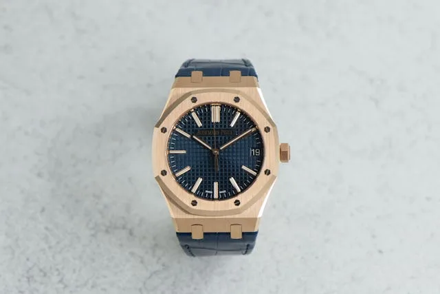 Super Clone Audemars Piguet Royal Oak 15510OR Yellow Gold 41mm Blue Dial