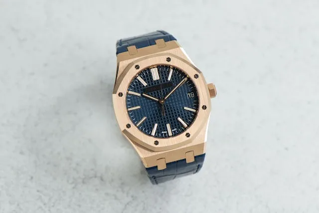 Super Clone Audemars Piguet Royal Oak 15510OR Yellow Gold 41mm Blue Dial