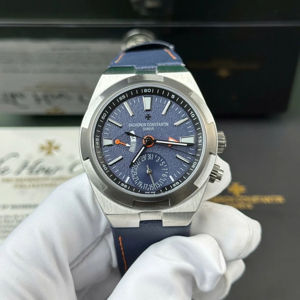Super Clone Vacheron Constantin Overseas Dual Time 7900V 41mm Blue Dial Steel