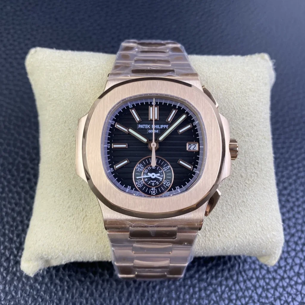Super Clone Patek Philippe Nautilus Chronograph 5980/1R-001 40mm Black-Gray Dial Rose Gold – Swiss SuperClone