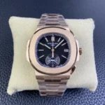 Super Clone Patek Philippe Nautilus Chronograph 5980/1R-001 40mm Black-Gray Dial Rose Gold – Swiss SuperClone
