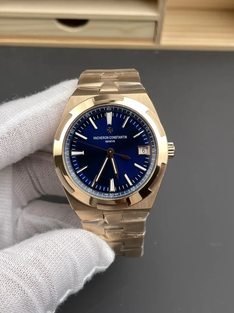 Super Clone Vacheron Constantin Overseas Rose Gold 4500V/110R-B705 41mm Blue Dial