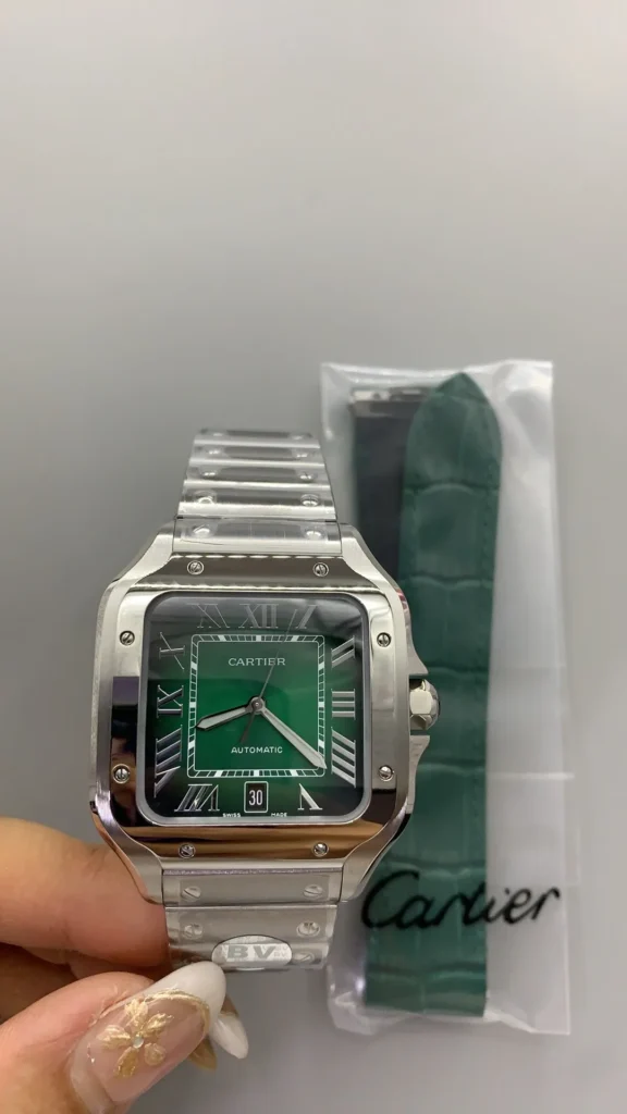 Super Clone Cartier Santos De Cartier Green Dial Large WSSA0062 39.8mm – Swiss SuperClone