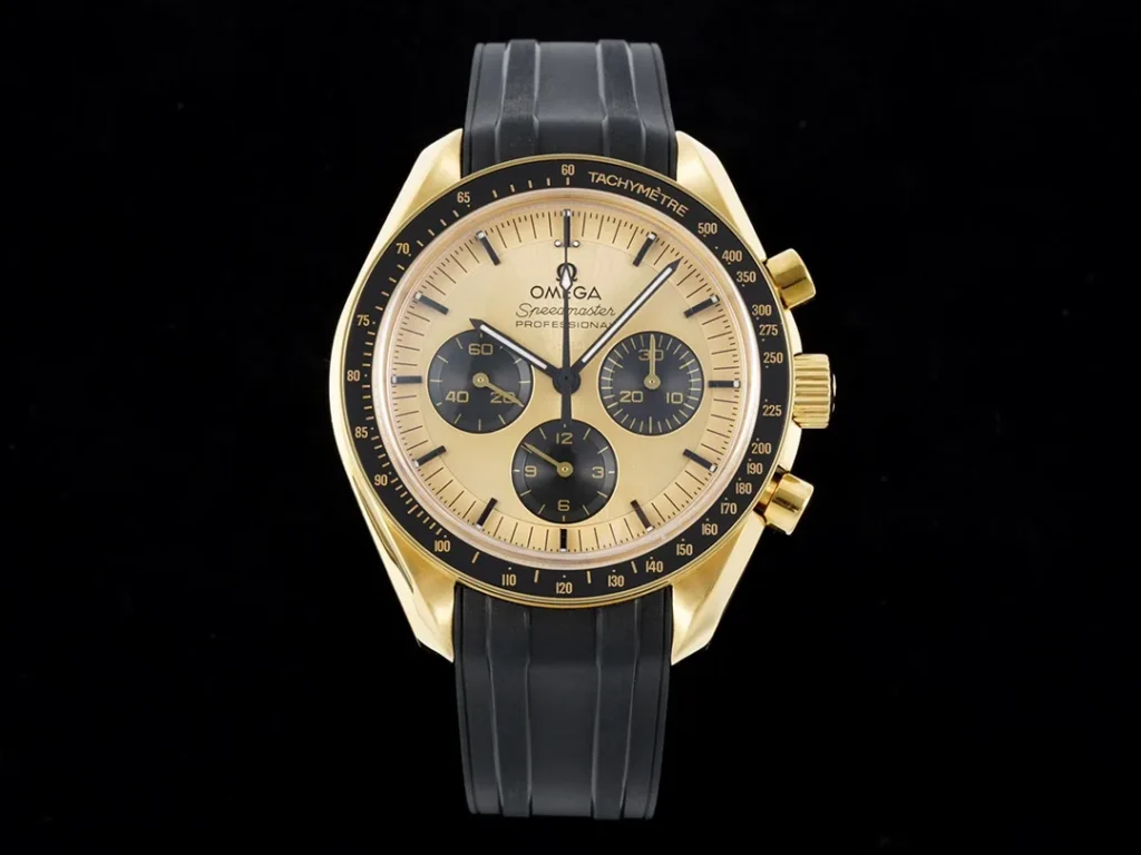 Super Clone Omega Speedmaster Moonwatch Professional 310.63.42.50.01.001 42mm Yellow Gold – Swiss SuperClone