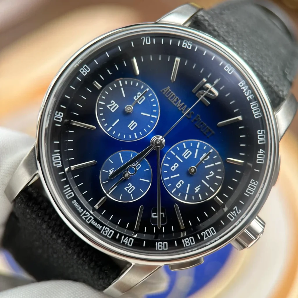 Super Clone Audemars Piguet Code 11.59 Selfwinding 15210BC.OO.A002KB.01 41mm Blue Dial — bracelet detail