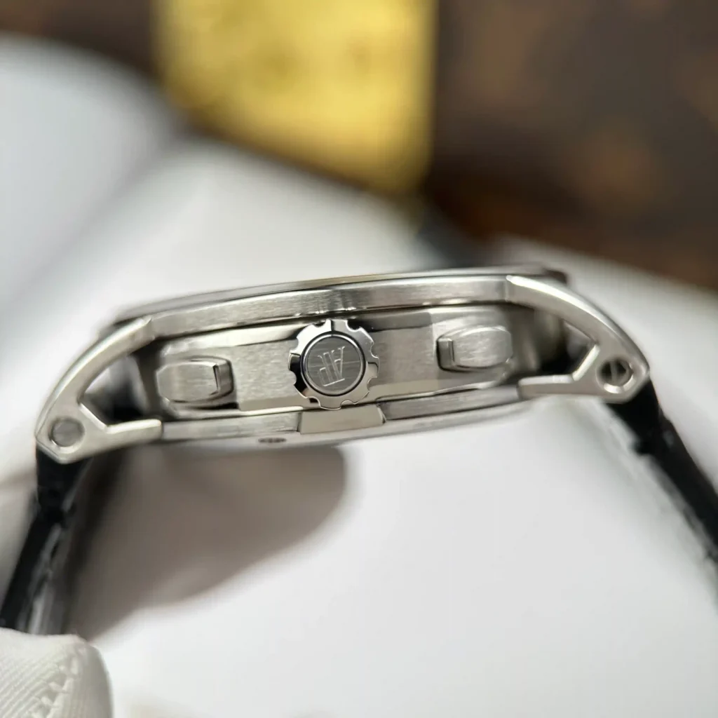 Super Clone Audemars Piguet Code 11.59 Selfwinding Chronograph 26393CR.OO.A002KB.01 41mm — on leather display
