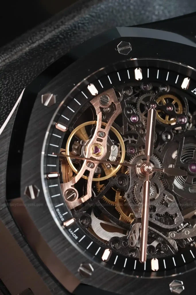 Super Clone Audemars Piguet Royal Oak 15407CE.OO 41mm Skeleton Dial Ceramic V3 Base — view 10