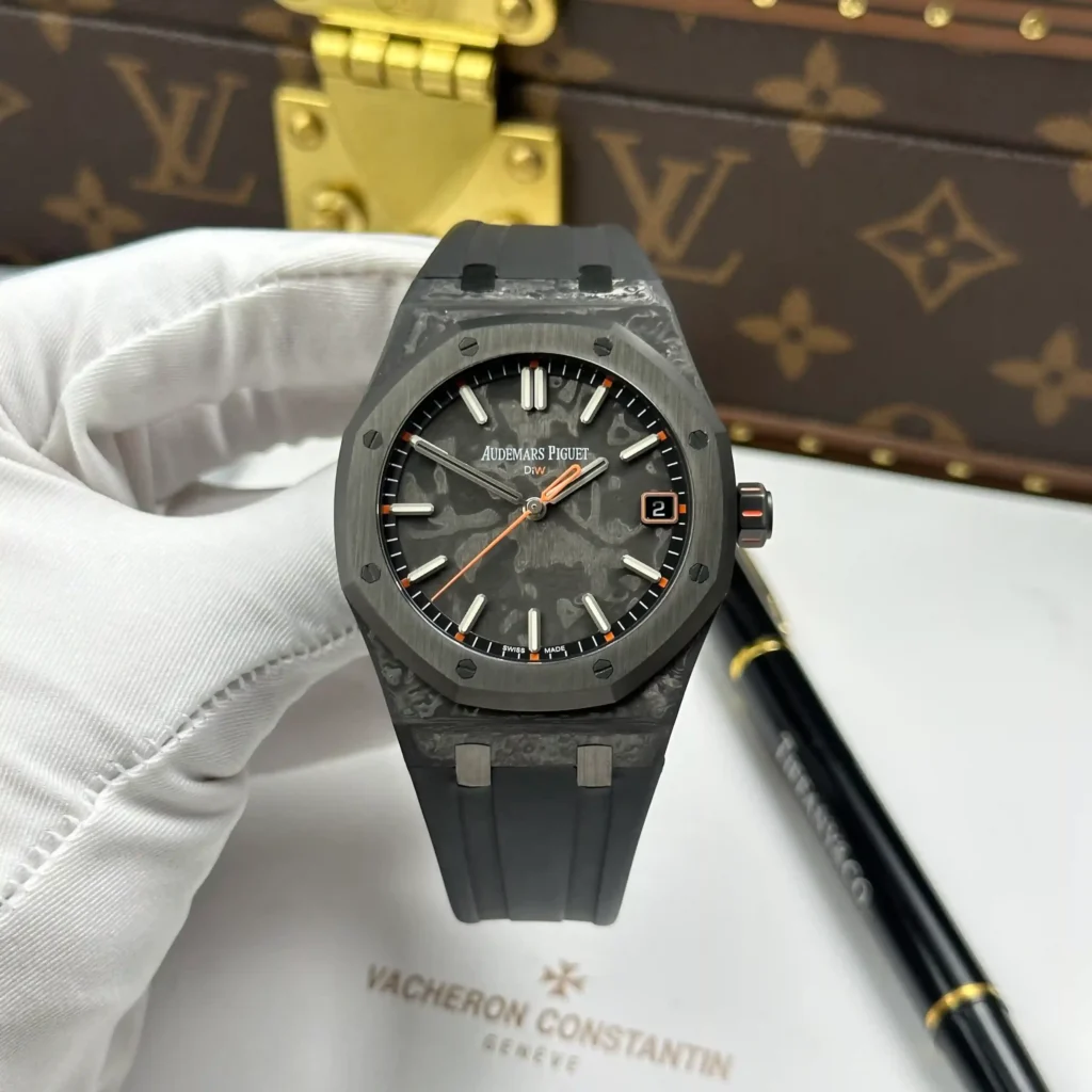 Super Clone Audemars Piguet Royal Oak 15500 DiW Voidline Carbon 41mm orange color — case and bezel