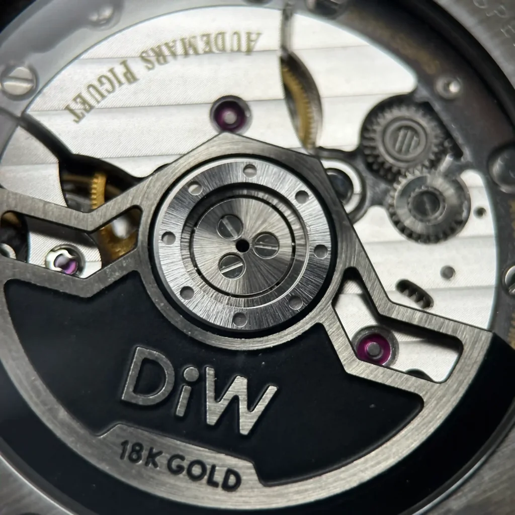 Super Clone Audemars Piguet Royal Oak 15500 DiW Voidline Carbon 41mm orange color — movement / caseback view