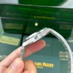 Super Clone Audemars Piguet Royal Oak 41mm Steel Bracelet Steel — on leather display