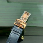 Super Clone Audemars Piguet Royal Oak 15510OR Yellow Gold 41mm Blue Dial — on leather display