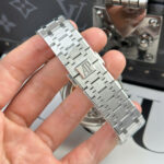 Super Clone Audemars Piguet Royal Oak 41mm Steel Bracelet Steel — on leather display