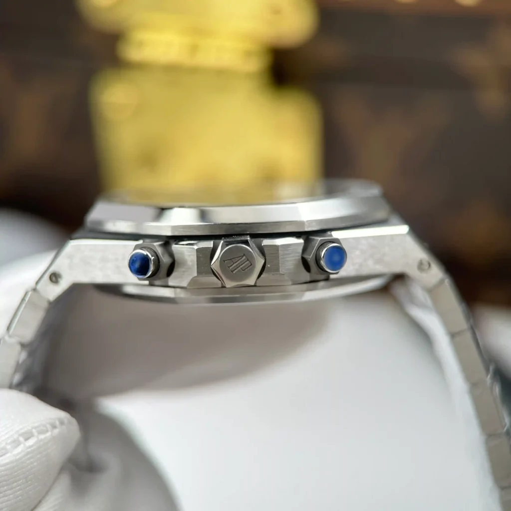 Super Clone Audemars Piguet Royal Oak 38mm Steel Bracelet Steel — on leather display