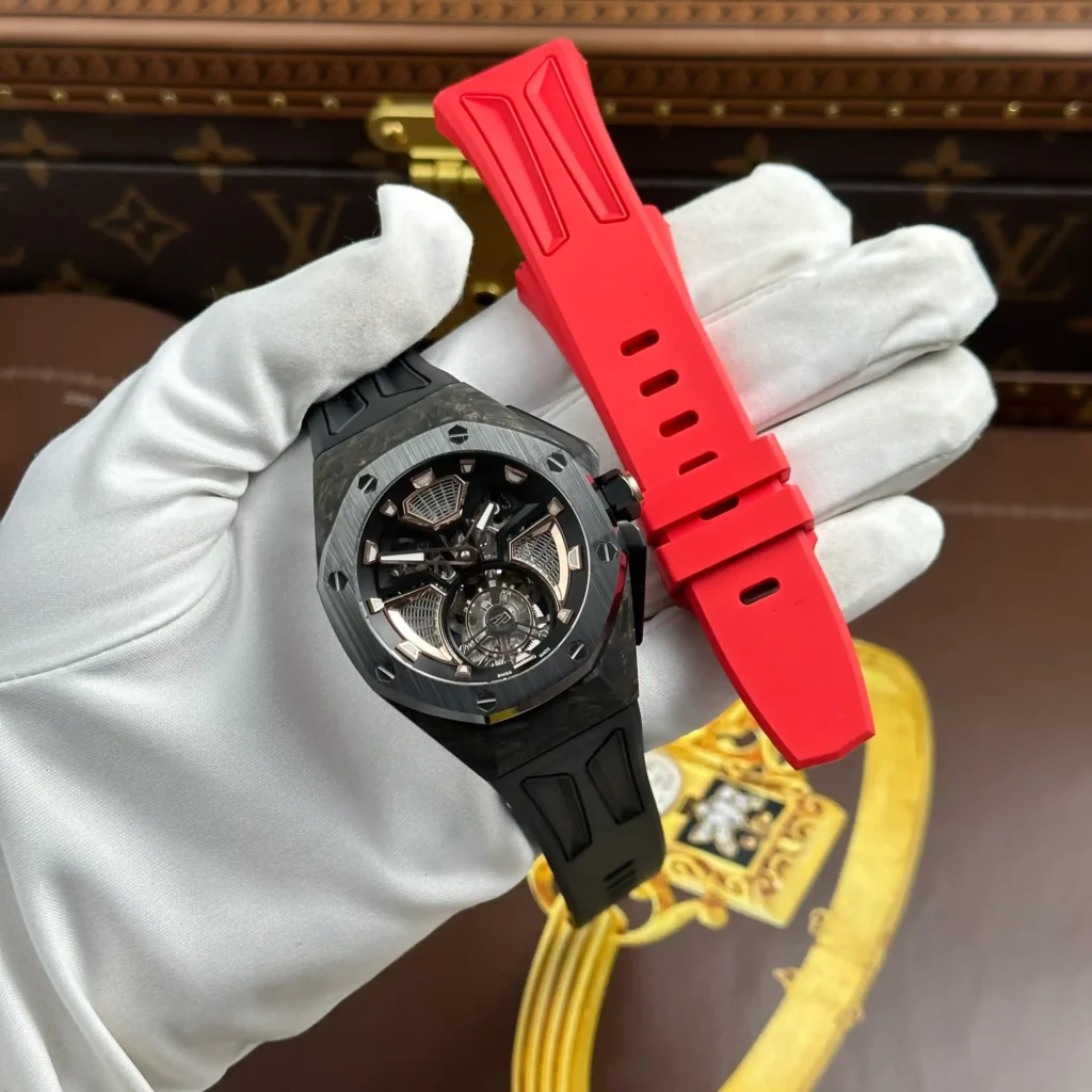 Super Clone Audemars Piguet Royal Oak Concept Flying Tourbillon 26638F0.00.D002CA.01 — dial close-up