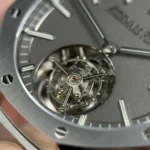 Super Clone Audemars Piguet Royal Oak Flying Tourbillon 26530TI.OO.1220TI.01 41mm – — on leather display