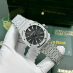 Super Clone Audemars Piguet Royal Oak Frosted Gold 41mm Black — side profile