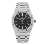 Super Clone Audemars Piguet Royal Oak Frosted Gold 41mm Black Dial Steel