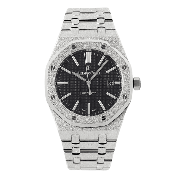 Super Clone Audemars Piguet Royal Oak Frosted Gold 41mm Black Dial Steel