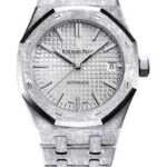 Super Clone Audemars Piguet Royal Oak Frosted Gold 41mm Silver Dial Steel