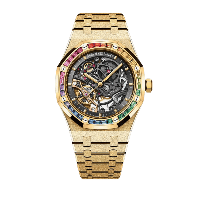 Super Clone Audemars Piguet Royal Oak Frosted Gold Double Balance Wheel Openworked 15412Ba.Yg.1224Ba.01 41mm