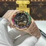 Super Clone Audemars Piguet Royal Oak Frosted Gold Double Balance Wheel Openworked 15412OR.YG.1224OR.01-B 41mm — case and bezel
