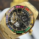 Super Clone Audemars Piguet Royal Oak Frosted Gold Double Balance Wheel Openworked 15412Ba.Yg.1224Ba.01 41mm — bracelet detail