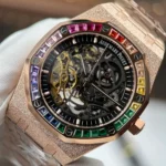 Super Clone Audemars Piguet Royal Oak Frosted Gold Double Balance Wheel Openworked 15412OR.YG.1224OR.01-B 41mm — bracelet detail