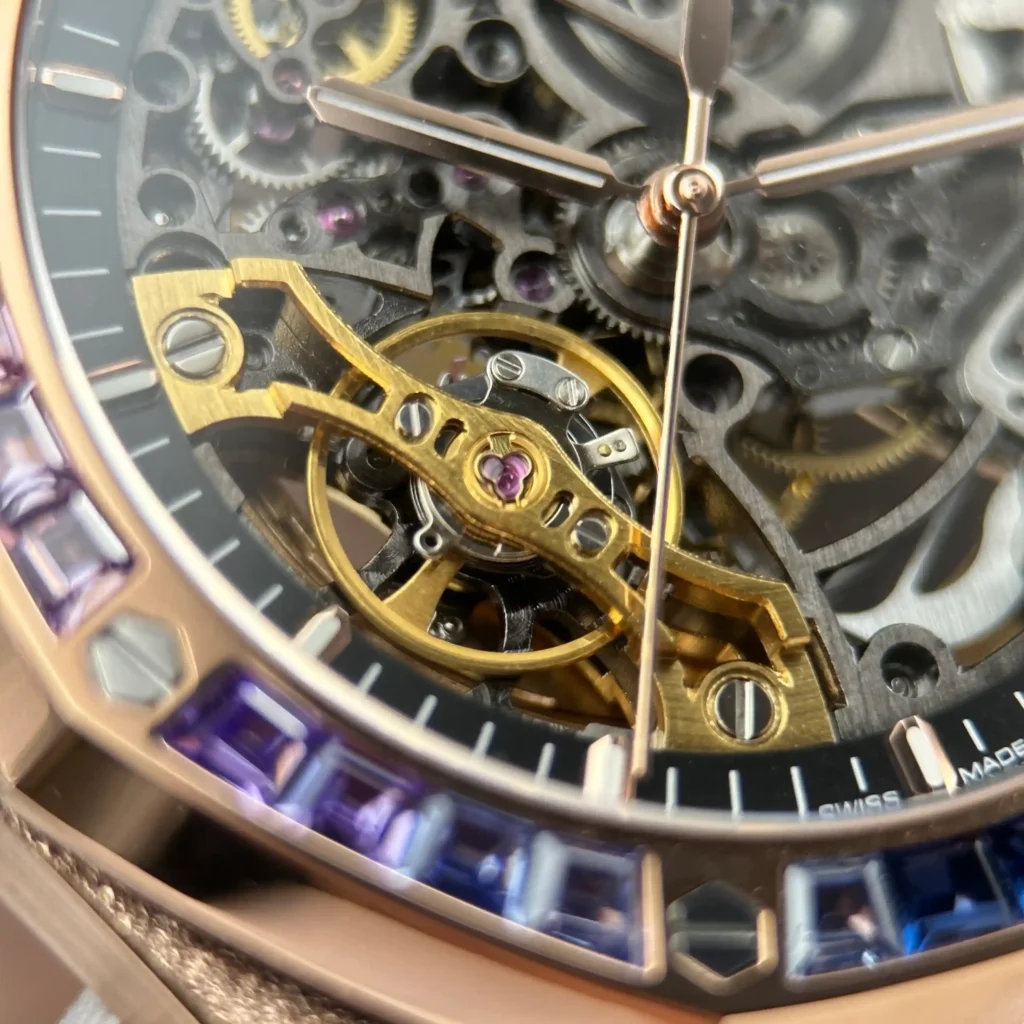 Super Clone Audemars Piguet Royal Oak Frosted Gold Double Balance Wheel Openworked 15412OR.YG.1224OR.01-B 41mm — side profile