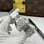 Super Clone Audemars Piguet Royal Oak Frosted Gold Double Balance Wheel Openworked 41mm benzen Baugette — view 9