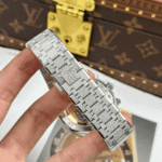 Super Clone Audemars Piguet Royal Oak Frosted Gold Selfwinding Chronograph 26239BC.GG.1224BC.02 — on leather display