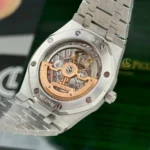 Super Clone Audemars Piguet Royal Oak Jumbo Extra-Thin 15202BC.OO.1240BC.01 39mm Yellow Dial — on leather display