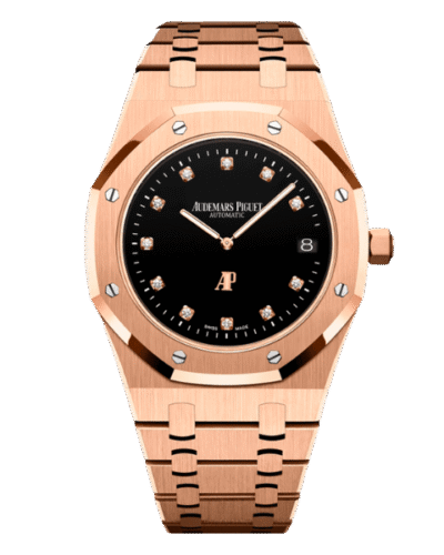 Super Clone Audemars Piguet Royal Oak “Jumbo” Extra-Thin 15207OR.OO.1240OR.01 39mm Black Dial Rose Gold –