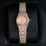 Super Clone Audemars Piguet Royal Oak Mini Frosted Gold 67630OR.GG.1312OR.01 – — side profile