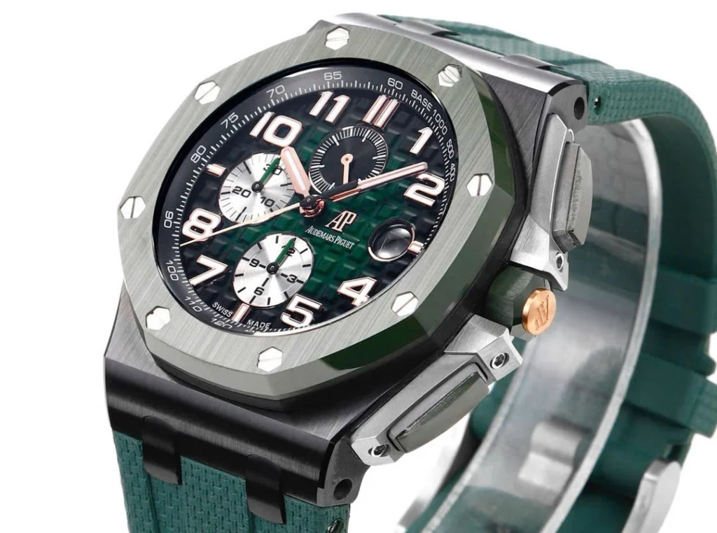 Super Clone Audemars Piguet Royal Oak Offshore 26405ce 44mm Green — dial close-up