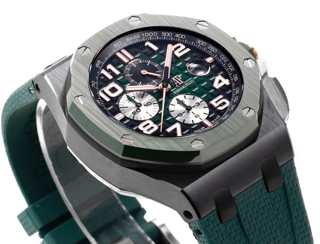 Super Clone Audemars Piguet Royal Oak Offshore 26405ce 44mm Green — bracelet detail